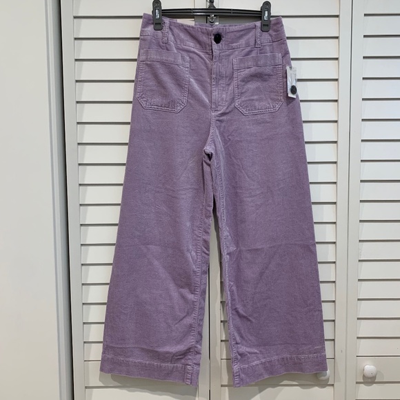 The Colette Corduroy Crop Wide-Leg Pants by Maeve - Picture 1 of 6